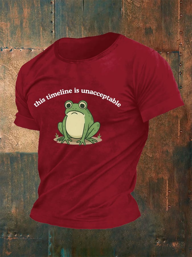 Men's This Timeline Is Unacceptable  Print Casual T-Shirt