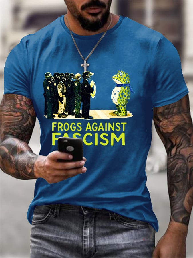 Men's  Resist Frog Printed Casual T-shirt