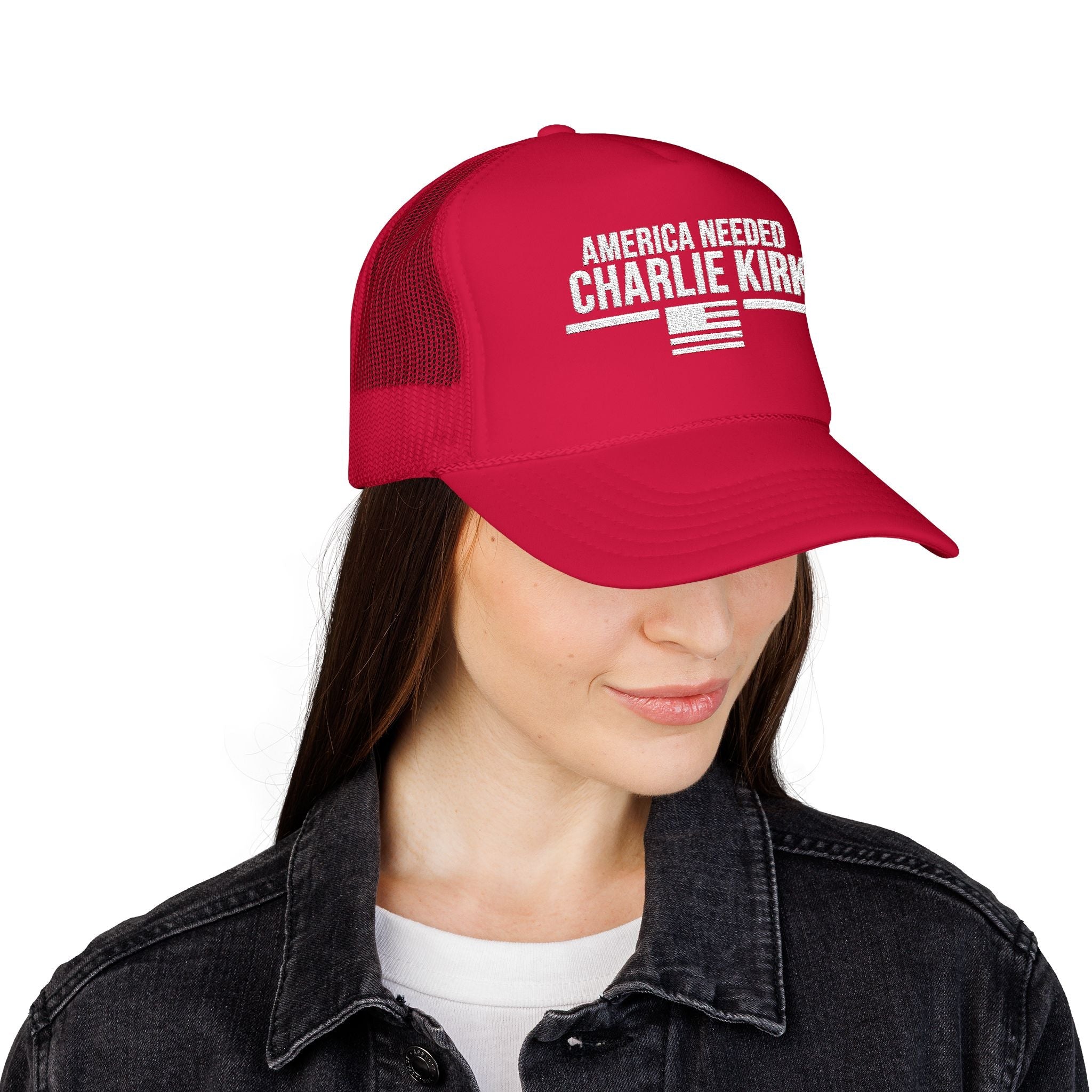Embroidered Trucker Hat America Needed Charlie Kirk