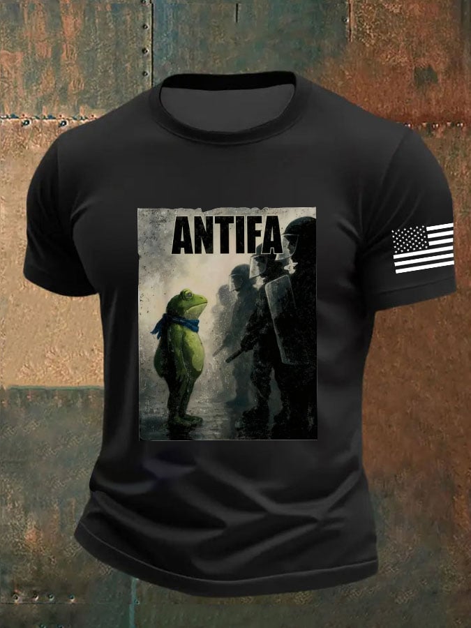 Men's Portland Frog ANTIFA Print T-Shirt