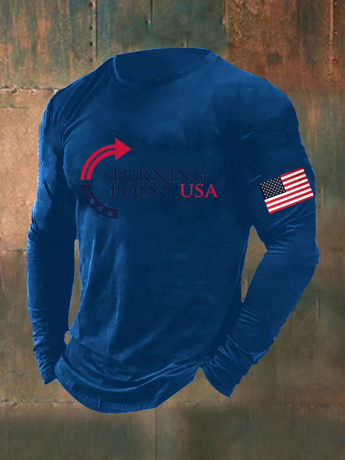 Men's Charlie Kirk Turning Point USA Trump Commemorative Long Sleeve T-Shirt