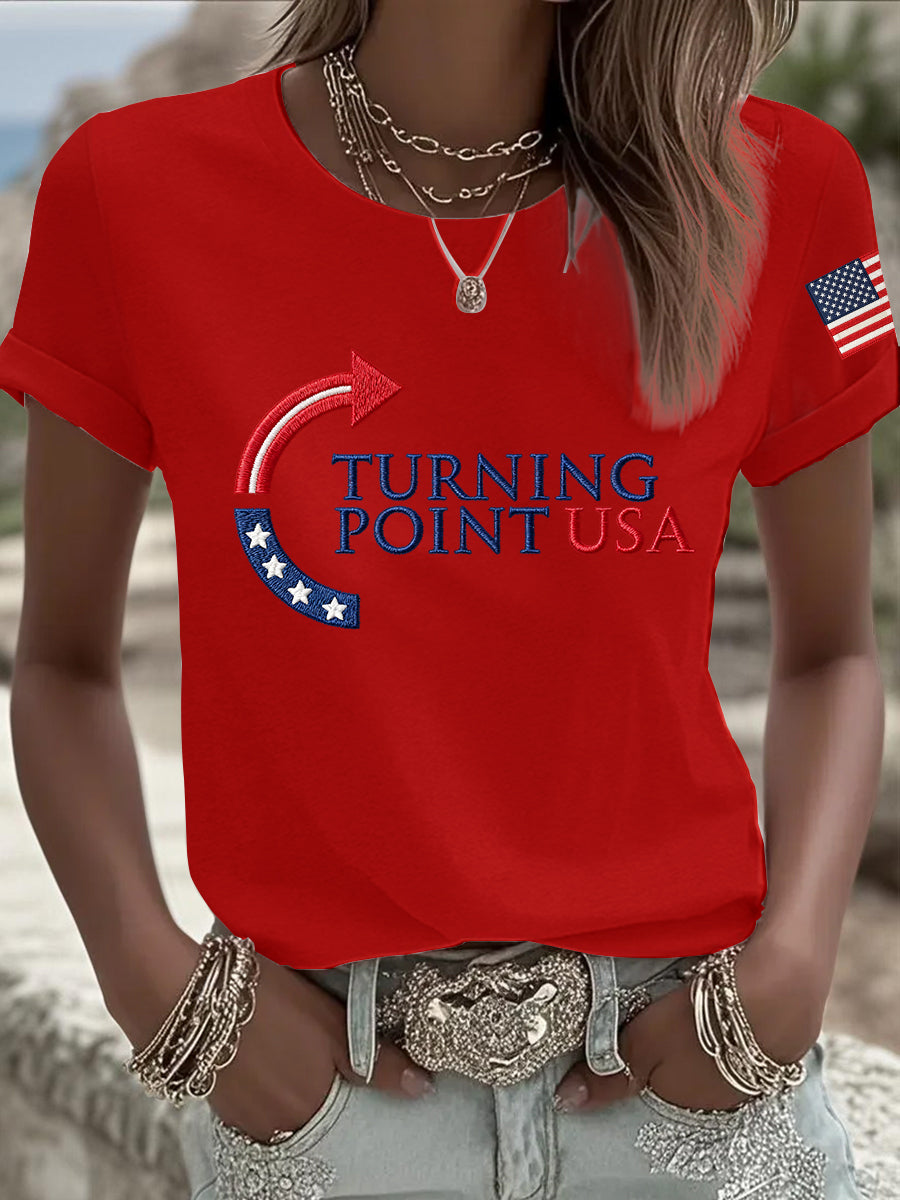 Women's Charlie Kirk Turning Point USA Trump Commemorative T-Shirt