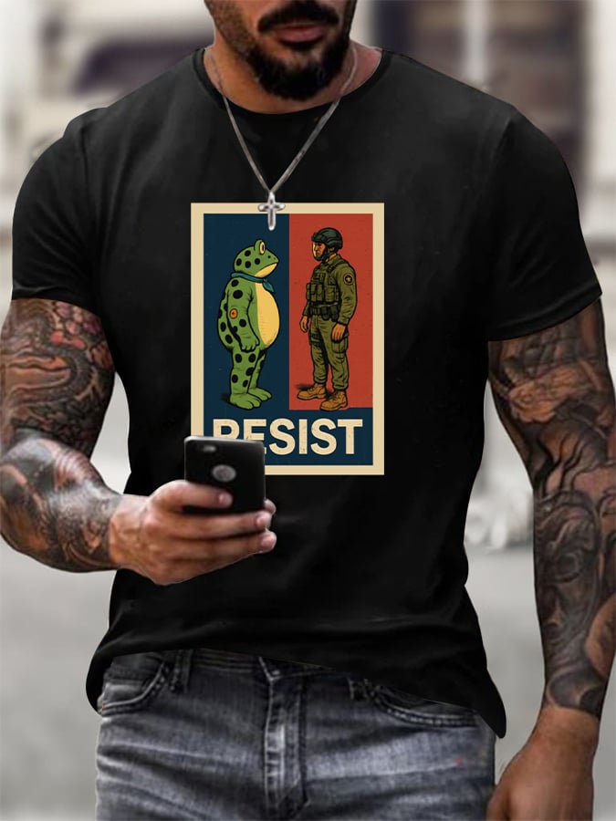 Men's FDT Portland Frog Protest Print T-Shirt