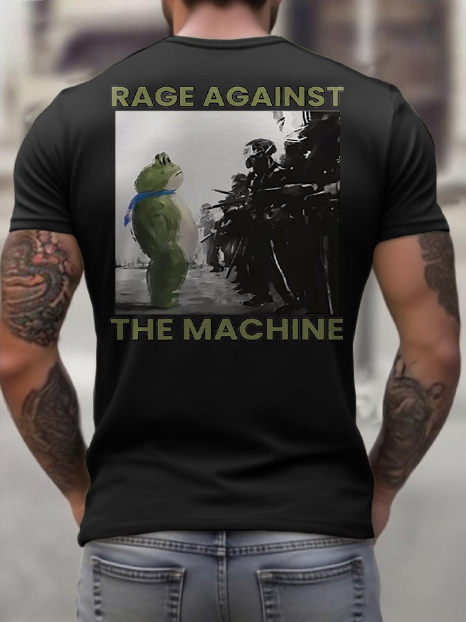 Men's Frog Against The Machine Printed T-shirt