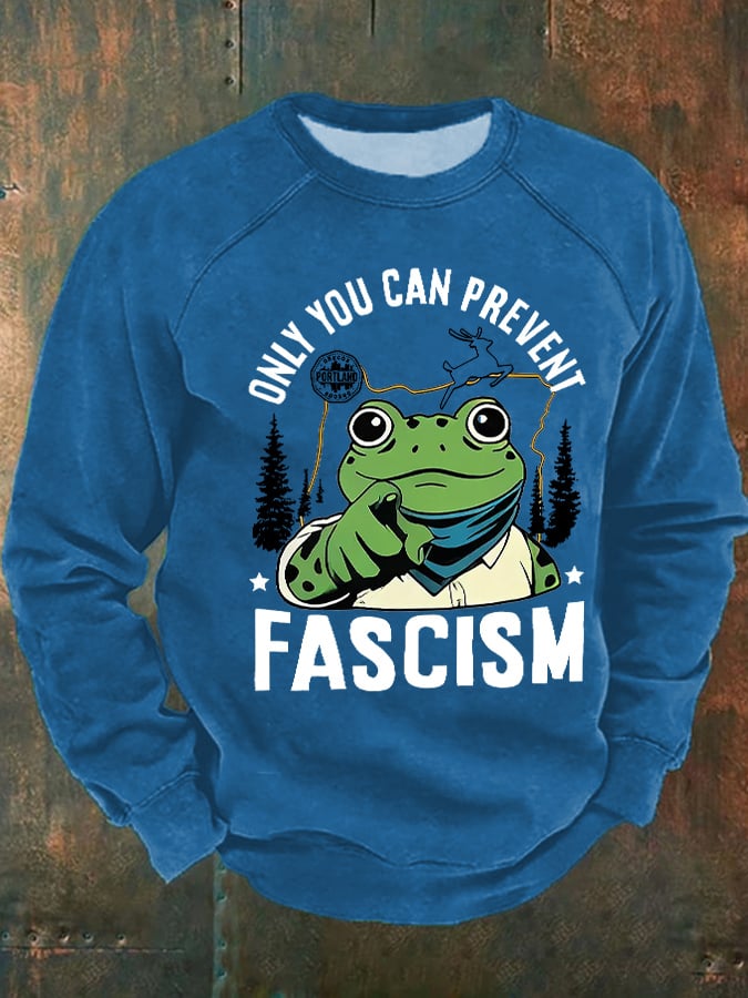 Men's Retro Printed Long-Sleeved Sweatshirt