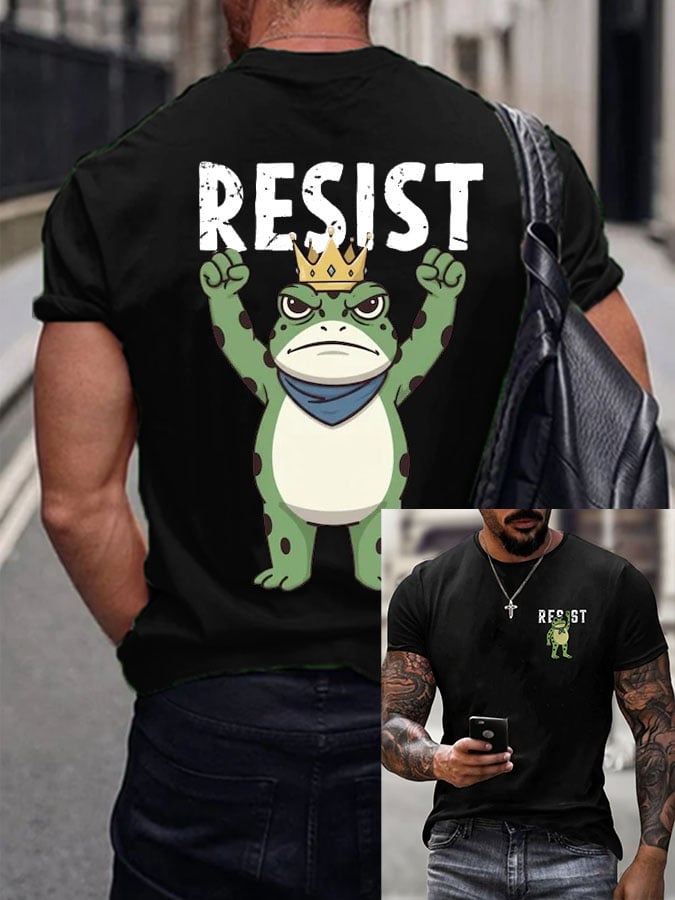 Men's  Resist Frog Printed Casual T-shirt
