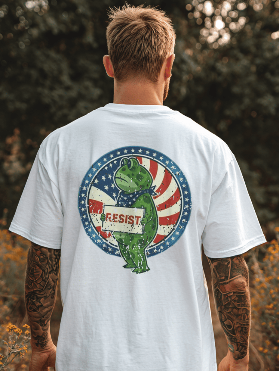 Unisex 100% Cotton Frog Saves America Resist Protect Our Right Print T-shirt