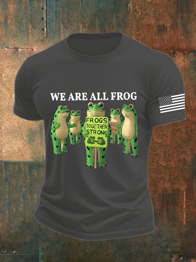Men's FDT WE ARE ALL FROG FROGS TOGETHER STRONG Print T-shirt