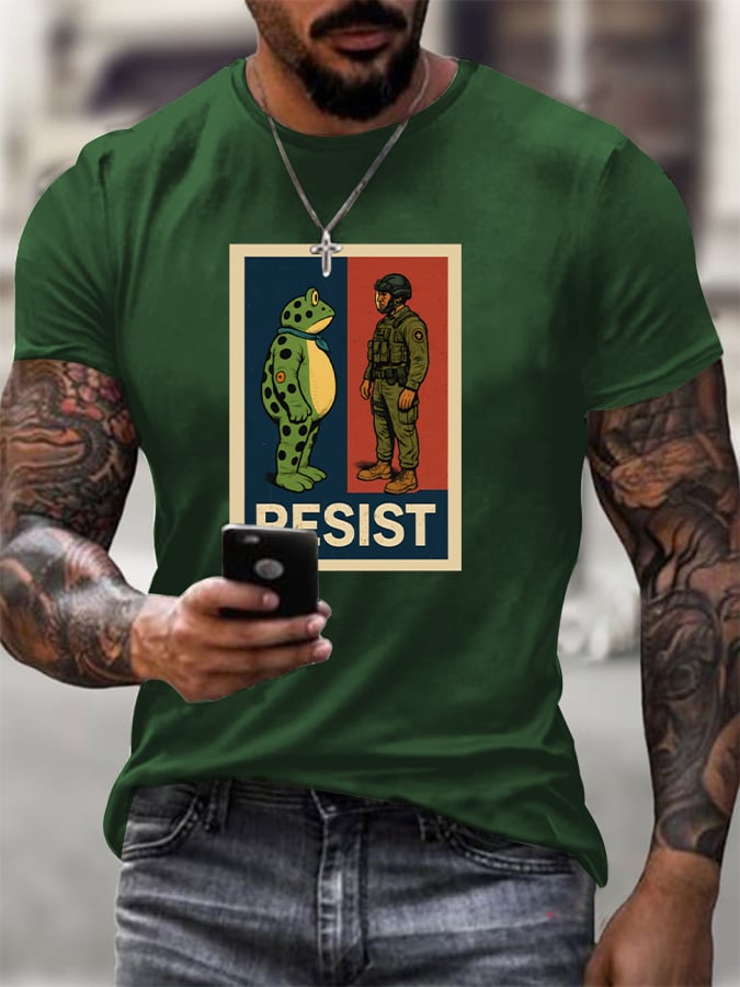 Men's FDT Portland Frog Protest Print T-Shirt