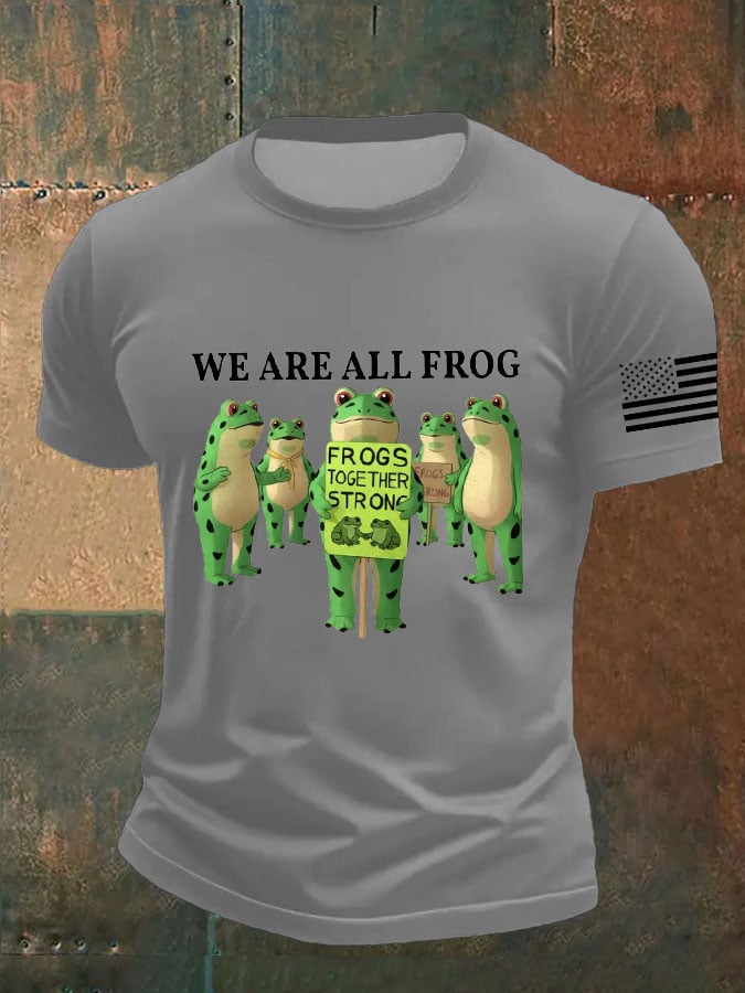 Men's FDT WE ARE ALL FROG FROGS TOGETHER STRONG Print T-shirt