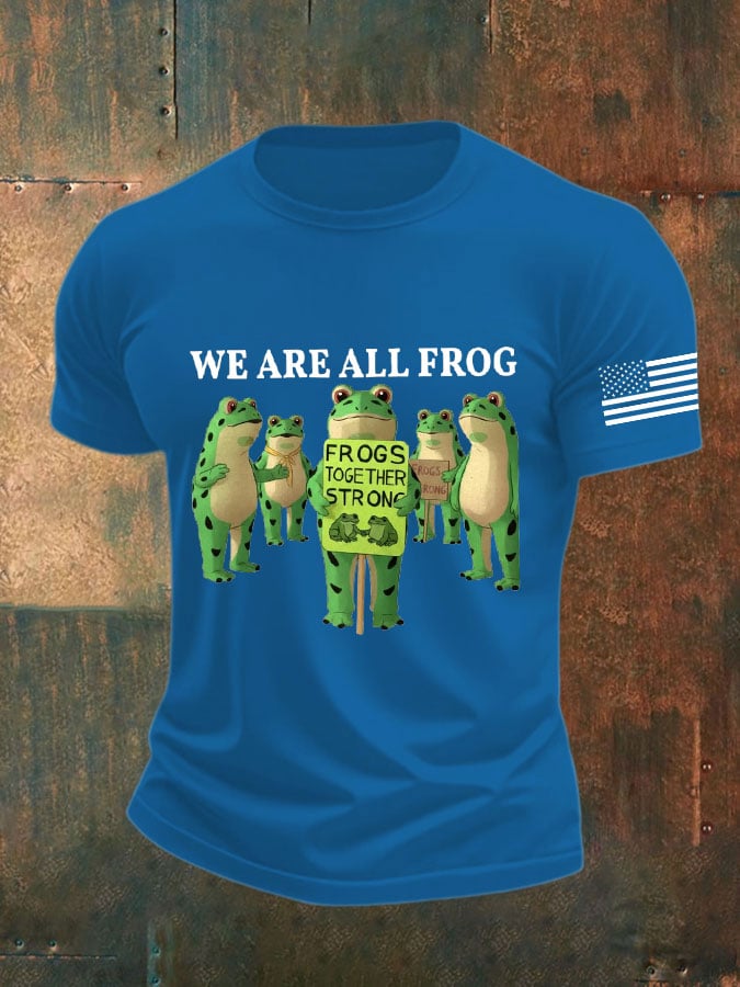 Men's FDT WE ARE ALL FROG FROGS TOGETHER STRONG Print T-shirt