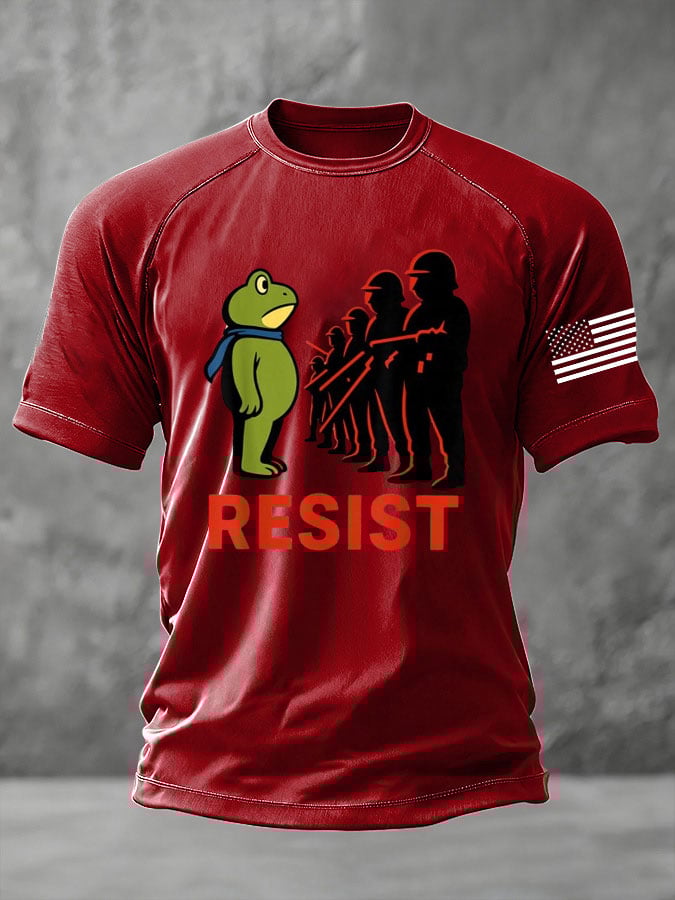 Men's Resist Frog Print Casual T-shirt
