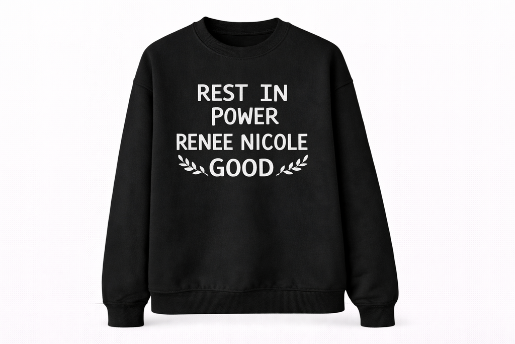 R.I.P RENEE "Rest In Power" Typography Sweatshirt - Imitation Cotton Casual Round Neck Regular Fit Memorial Top