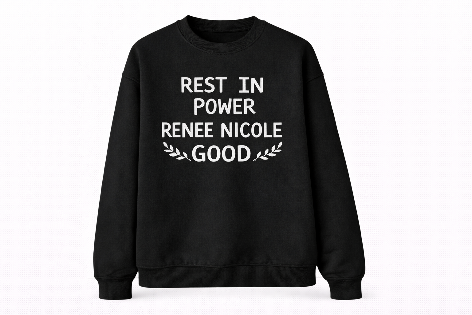 R.I.P RENEE "Rest In Power" Typography Sweatshirt - Imitation Cotton Casual Round Neck Regular Fit Memorial Top