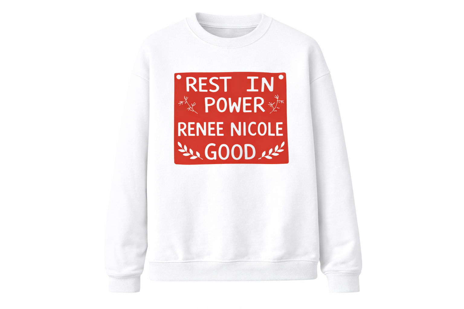 R.I.P Renee Nicole Good Memorial Sketch Style Portrait Sweatshirt – Imitation Cotton Casual Round Neck Regular Fit Top