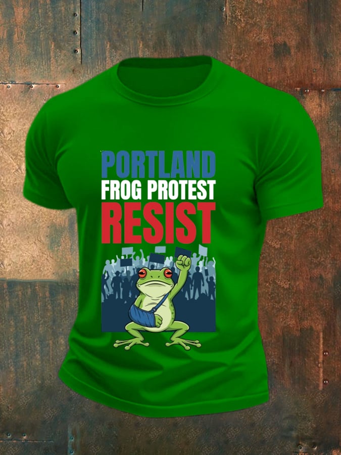 Men's casual basic moral radicalization justice frog resistance T-shirt