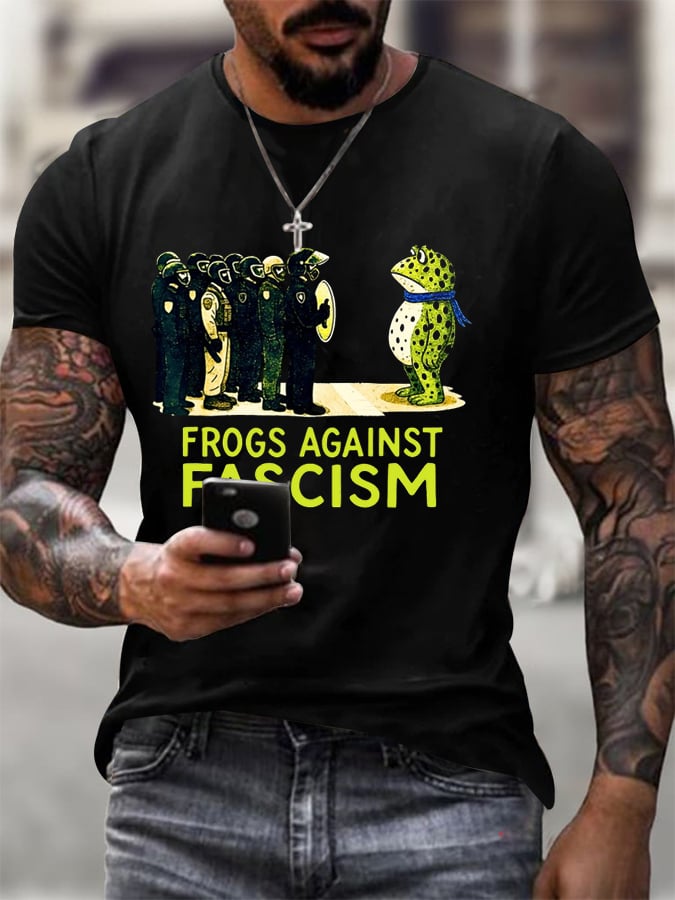 Men's  Resist Frog Printed Casual T-shirt