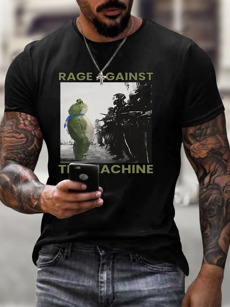 Men's  Resist Frog Printed Casual T-shirt