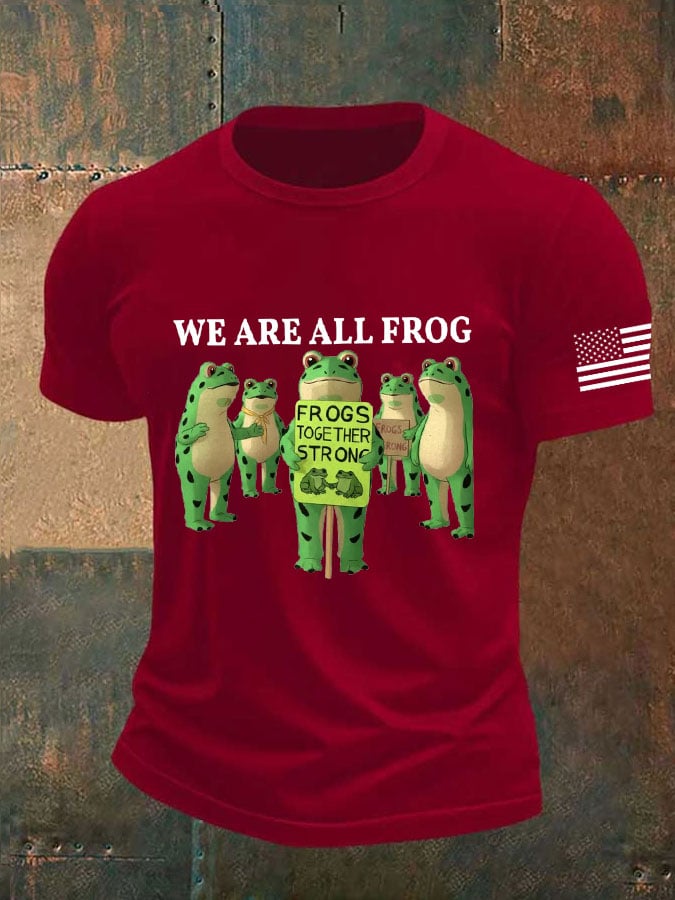 Men's FDT WE ARE ALL FROG FROGS TOGETHER STRONG Print T-shirt