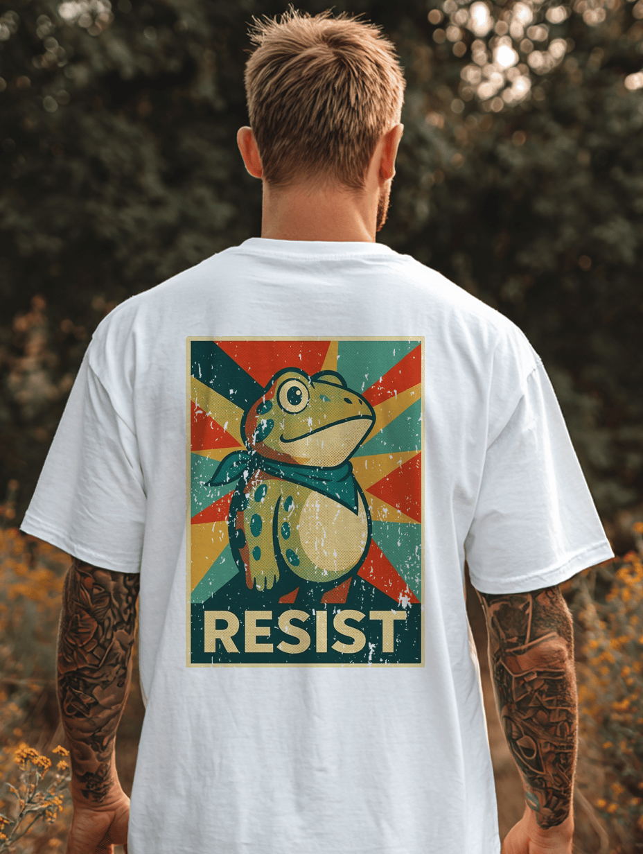 Unisex 100% Cotton Frog Resist Print T-shirt
