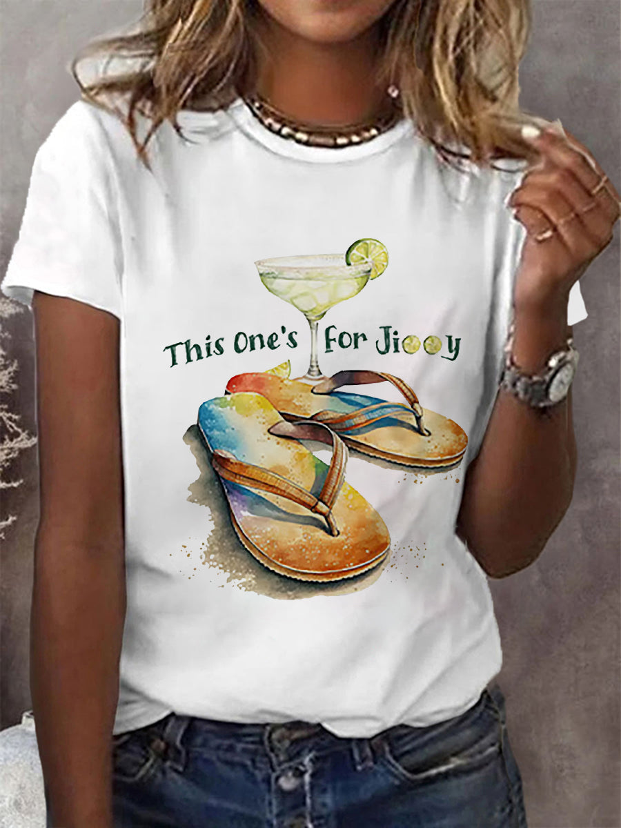 Women's Retro This One'S For Jimmy Print T-Shirt