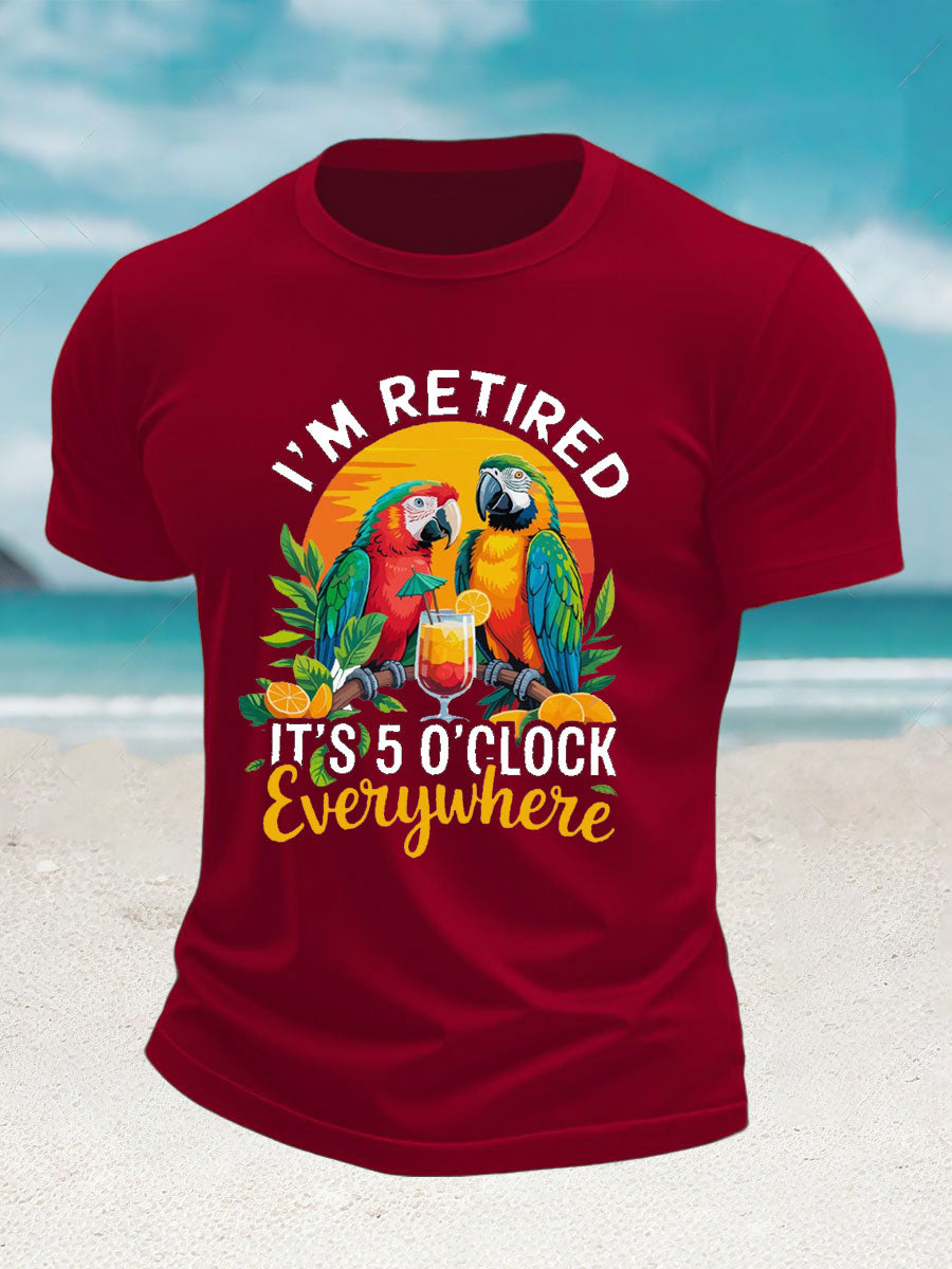 Men's Jimmy Buffett Day imitation cotton short-sleeved T-shirt