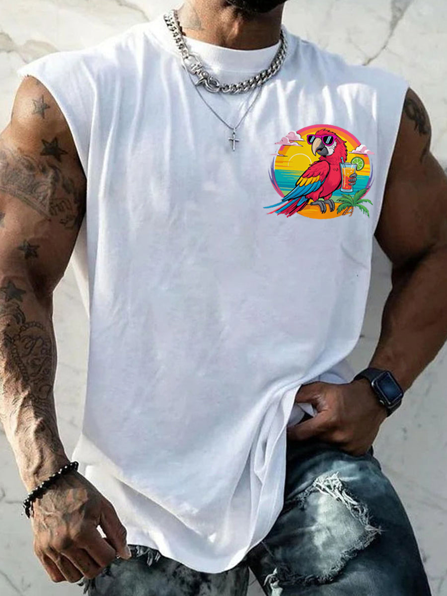 Men's LI‘m Retired It‘s 5 O'clock Everywhere Parrot Casual Tank Top