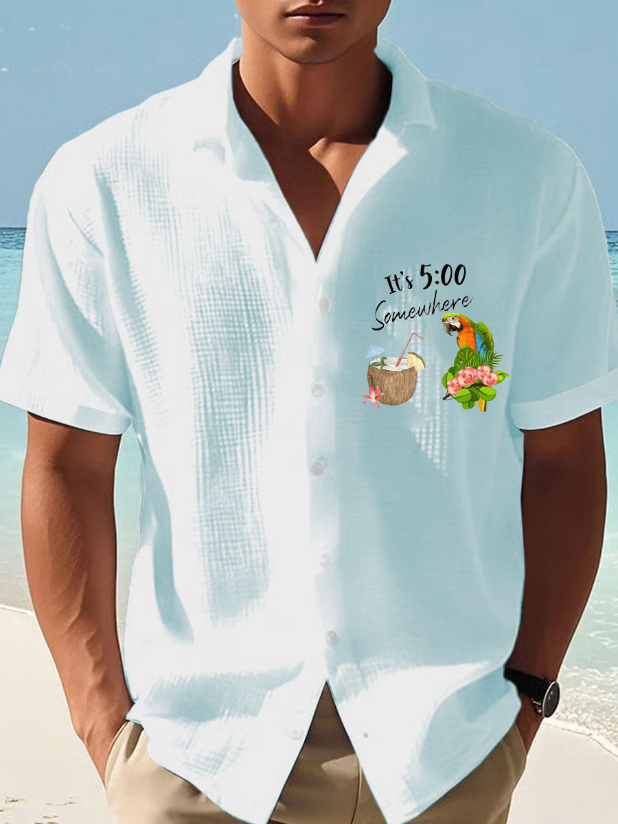 Men's Jimmy Buffett Day Printed Short Sleeve Shirt