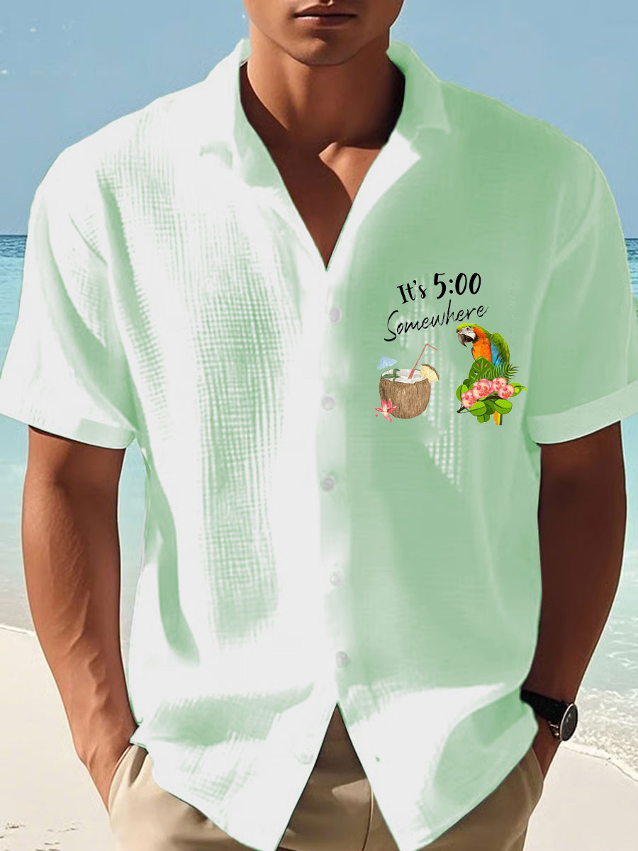 Men's Jimmy Buffett Day Printed Short Sleeve Shirt