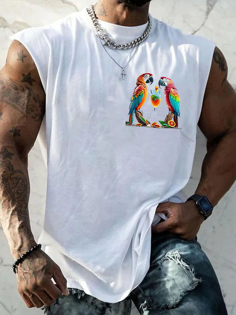 Men's It‘s 5 O'clock Everywhere Print Casual Vest