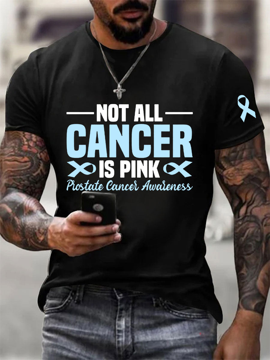 Men's Prostate Cancer Awareness Print Casual T-Shirt