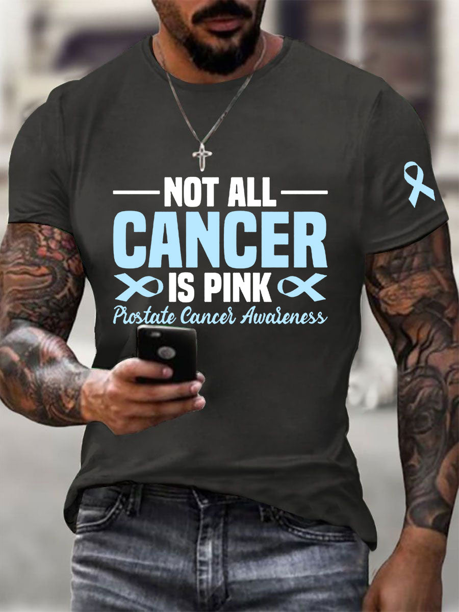 Men's Prostate Cancer Awareness Print Casual T-Shirt