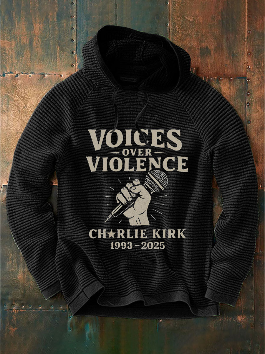 Men's Voices Over Violence Printed Casual Hoodie