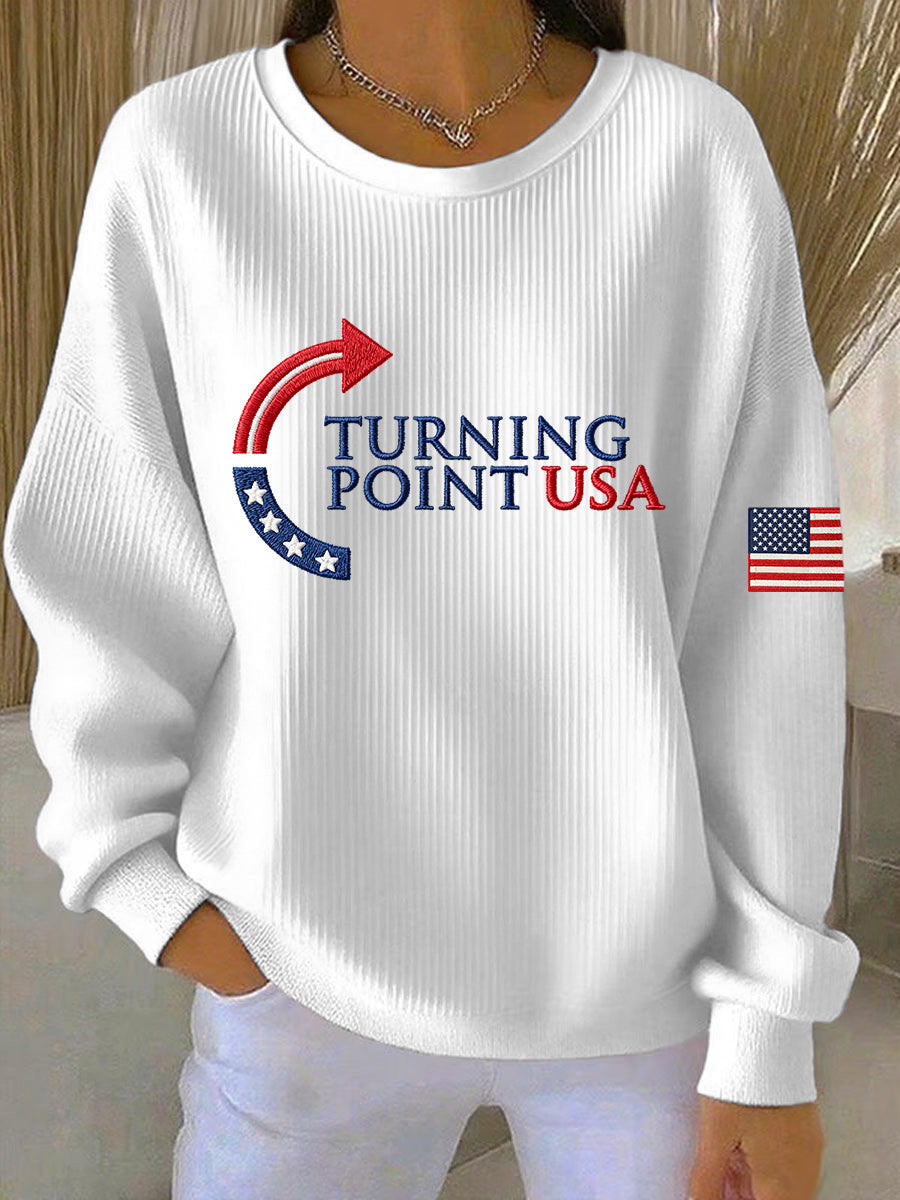 Women's Charlie Kirk Turning Point USA Trump Commemorative Sweatshirt