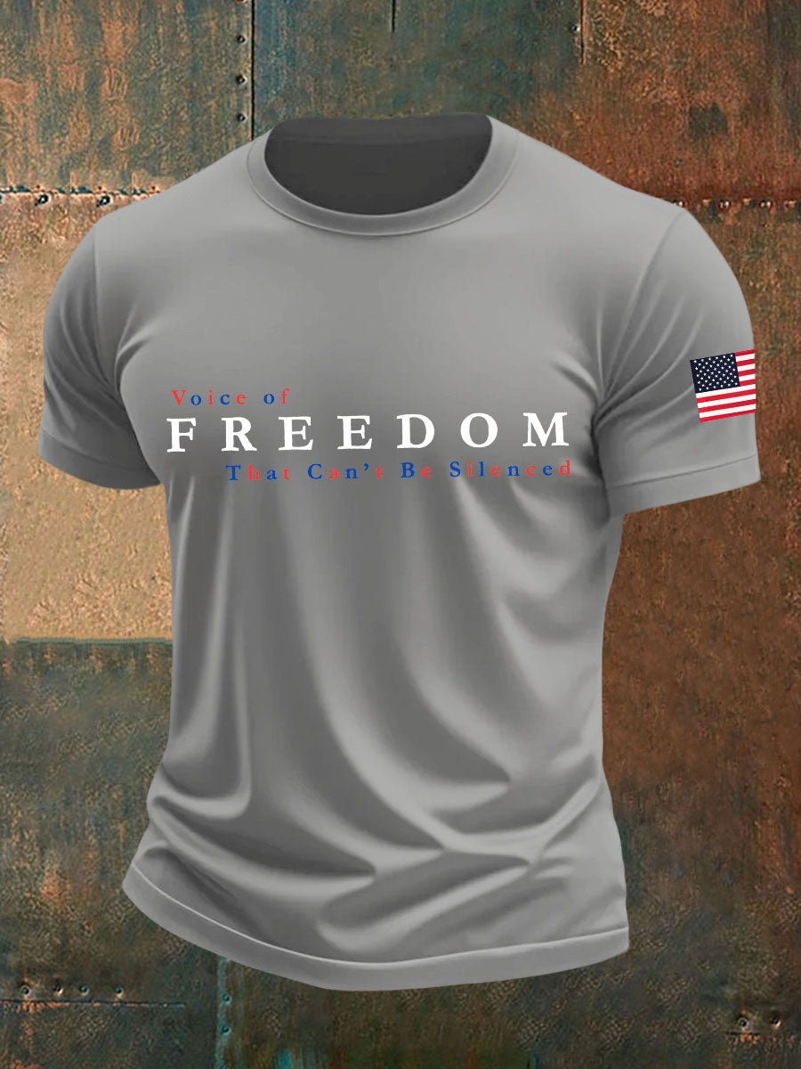 Men's Voice of Freedom Printed Casual T-shirt