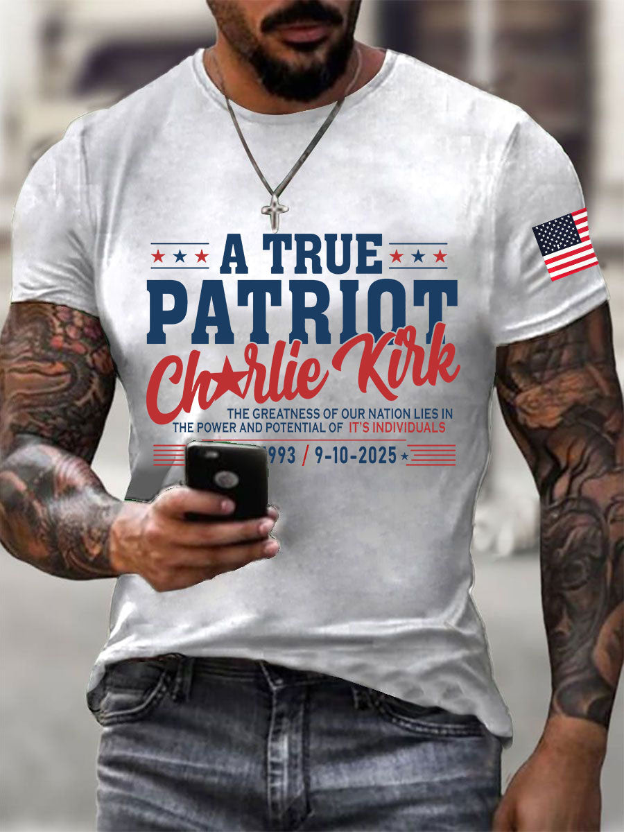 Men's A True Patriot Printed Casual T-Shirt
