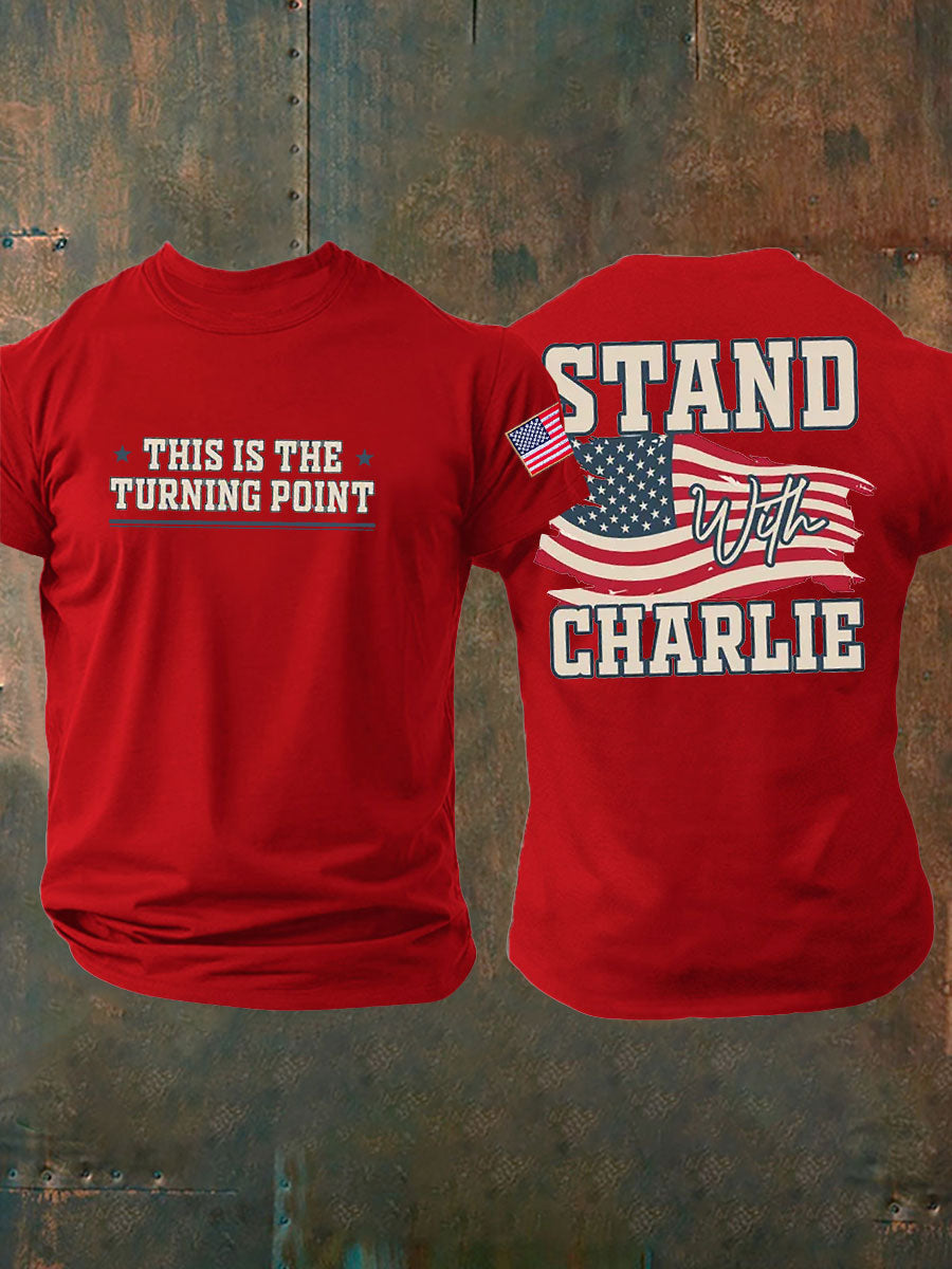 Men's Turning Point Printed imitation cotton short-sleeved T-shirt