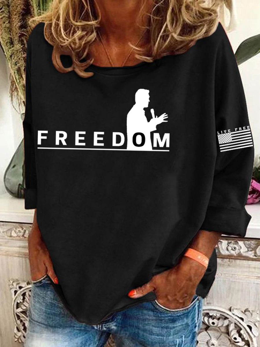 Women's Freedom Live Free Print Sweatshirt