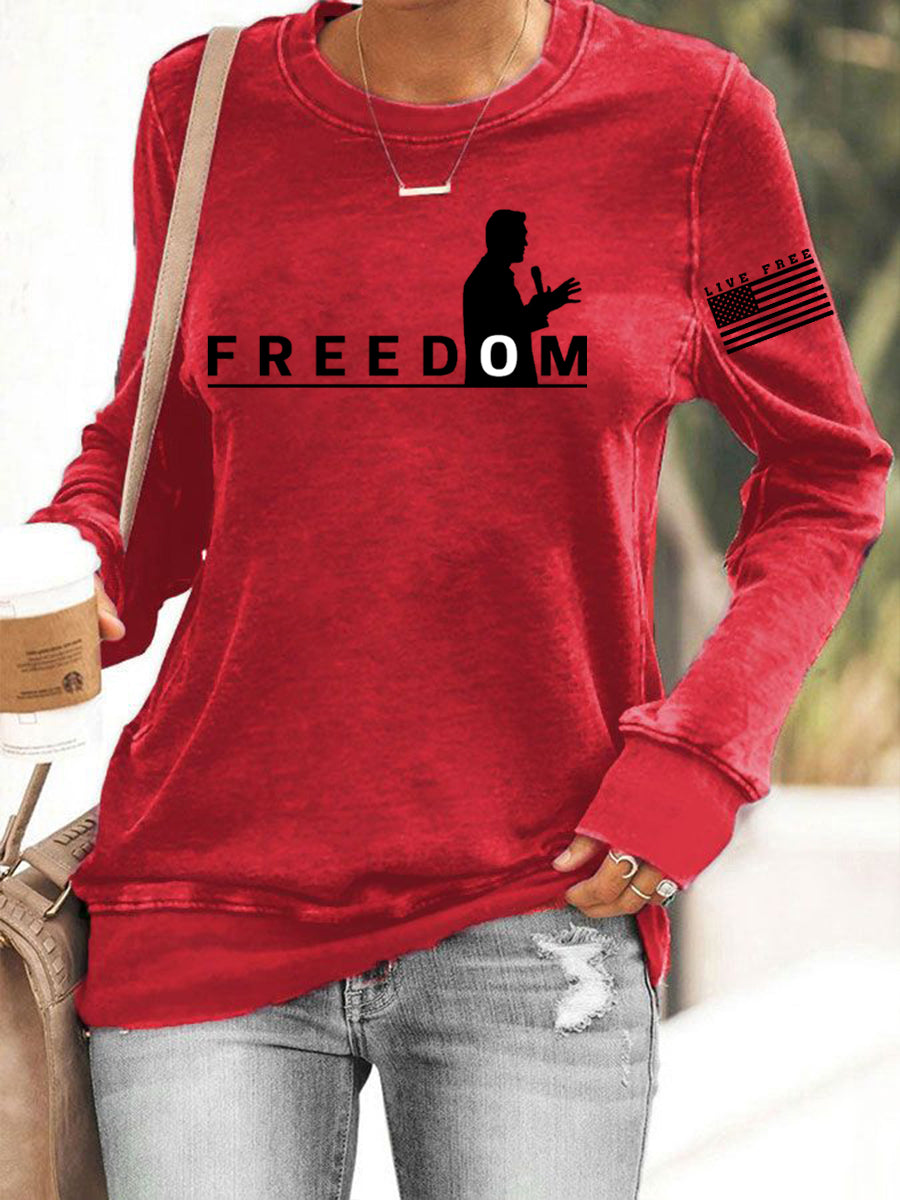 Women's Freedom Live Free Print Sweatshirt