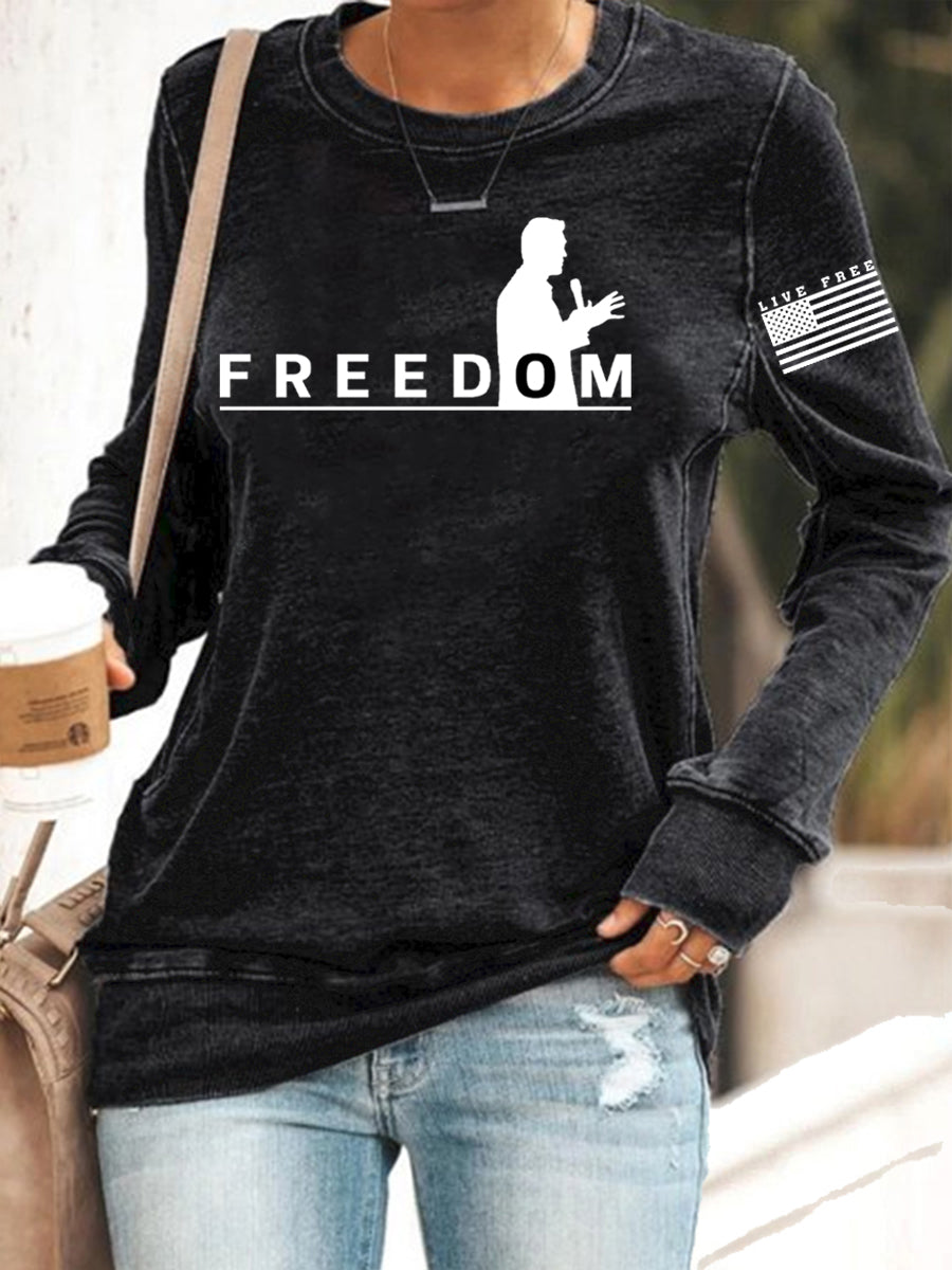 Women's Freedom Live Free Print Sweatshirt