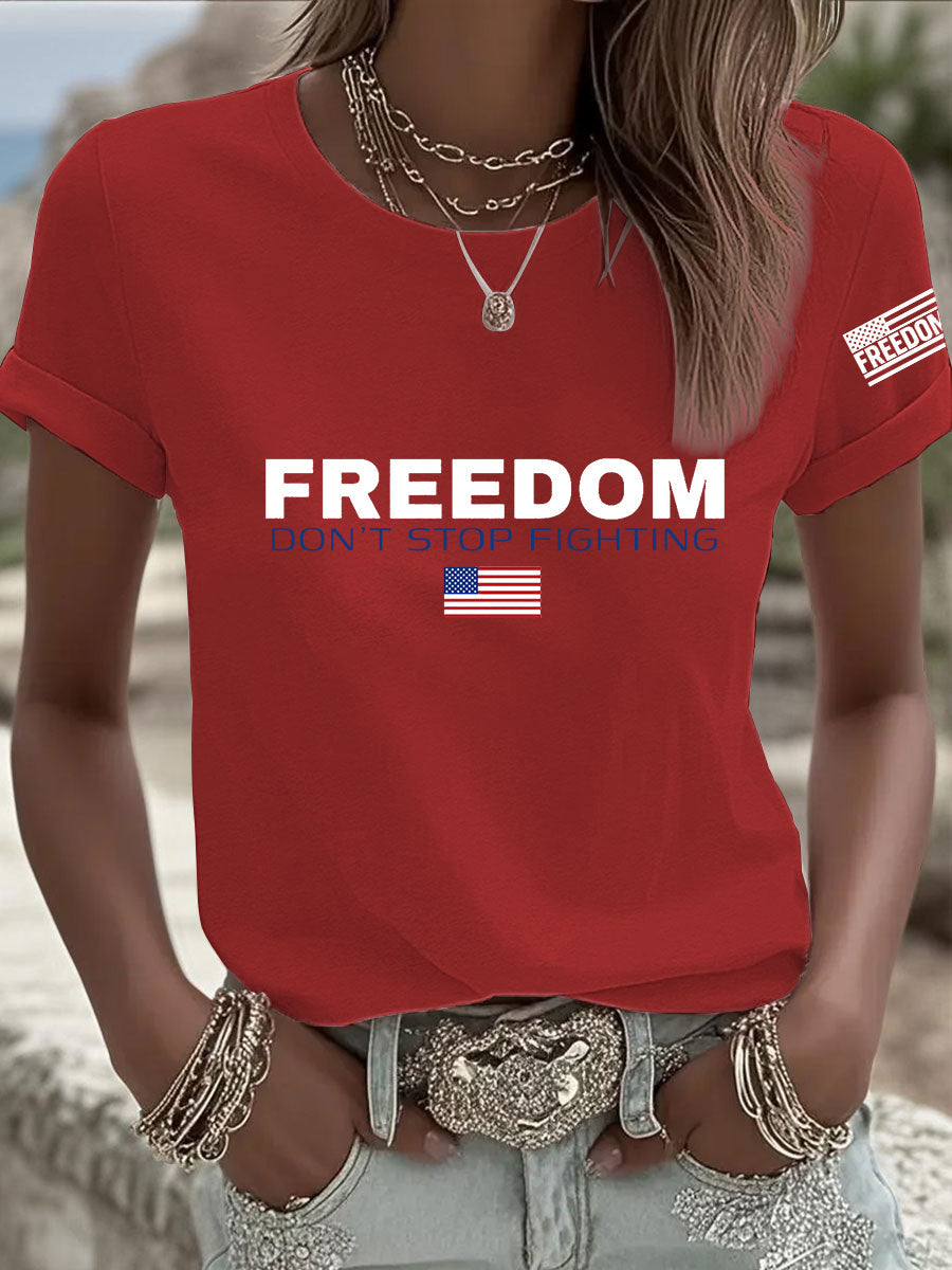 Women's Freedom Don't s Top Fighting R.I.P Charlie Kirk Tee