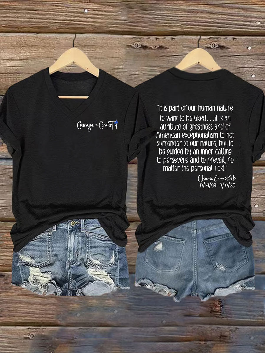 Women's Charlie Kirk Iron On Short Sleeve T-Shirt