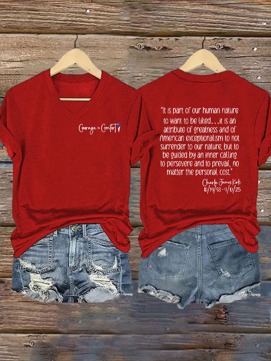 Women's Charlie Kirk Iron On Short Sleeve T-Shirt