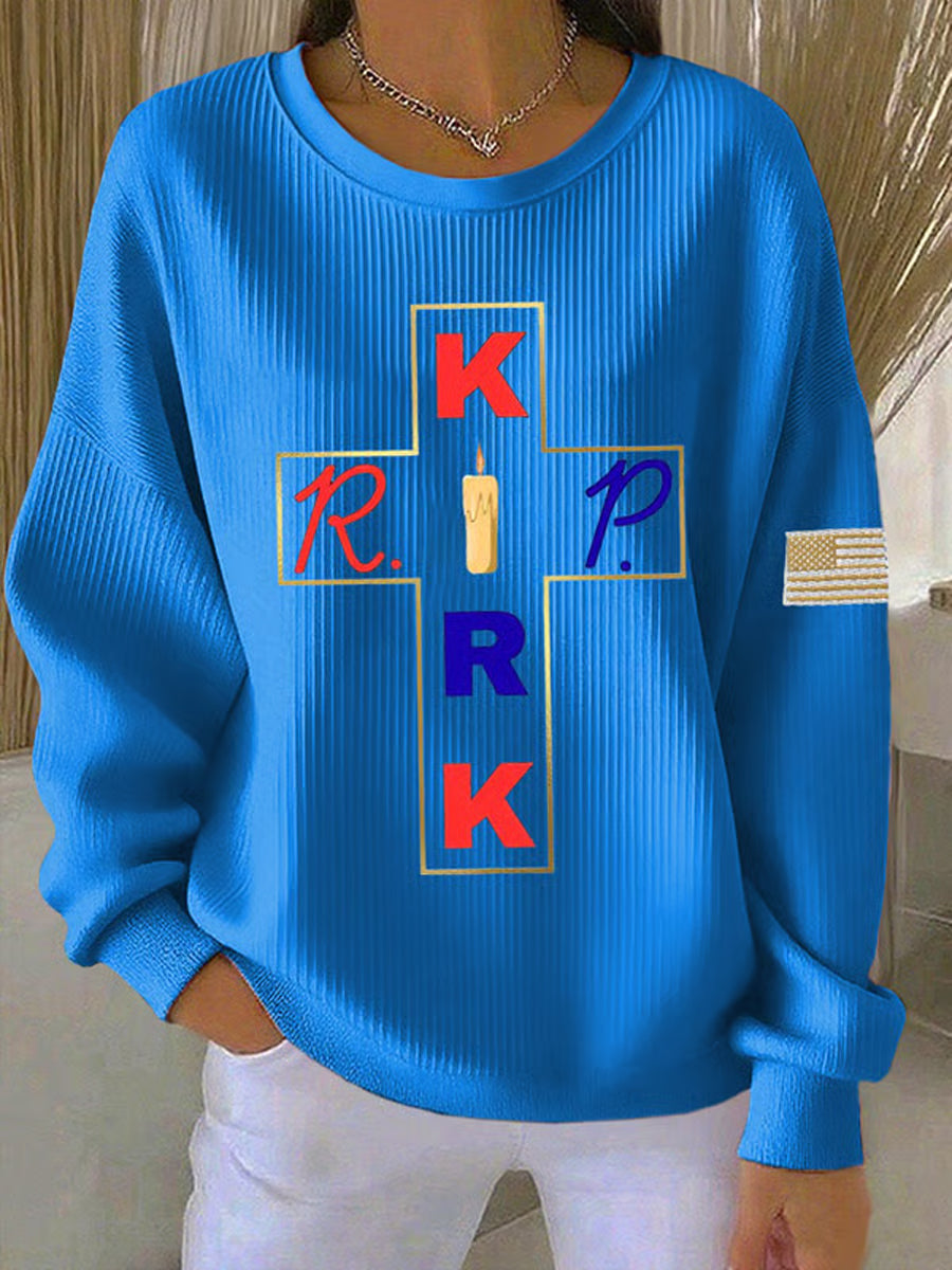 Women's Freedom Isn't Free American flag print casual sweatshirt