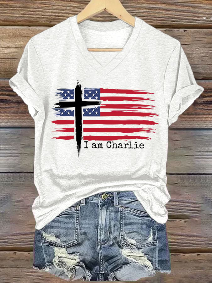 Women's I am Charlie Printed short-sleeved T-shirt