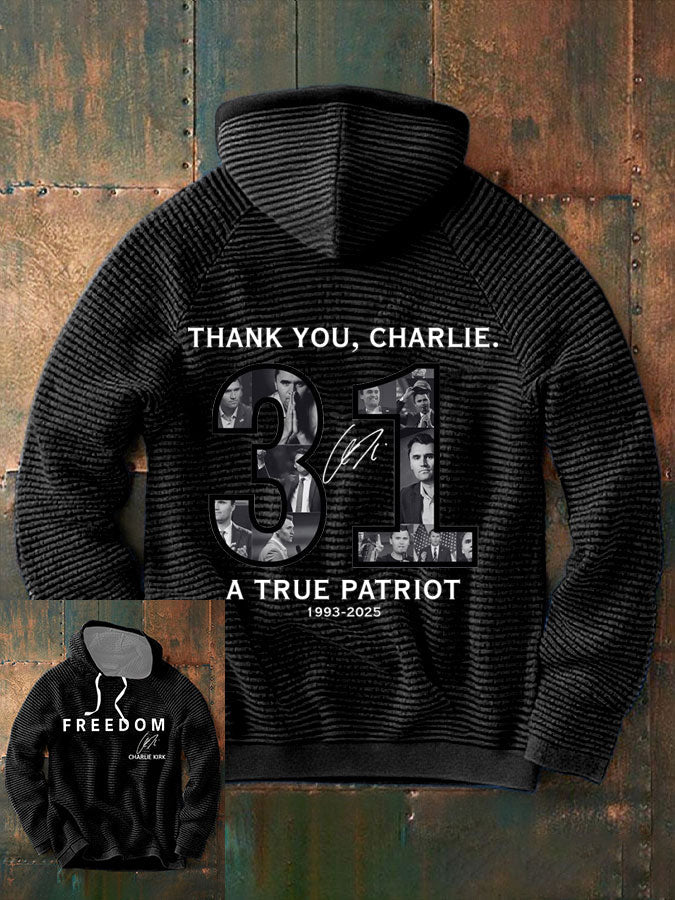 Men's Thank You Charlie 31 True Patriot Printed Hoodie