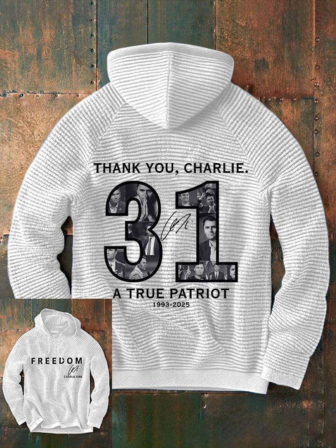 Men's Thank You Charlie 31 True Patriot Printed Hoodie