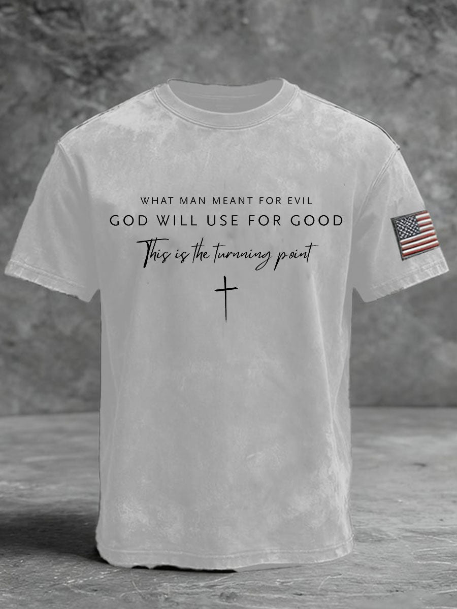 Men's What Man Meant For Evil God Will Use For Good Short Sleeves T-shirt