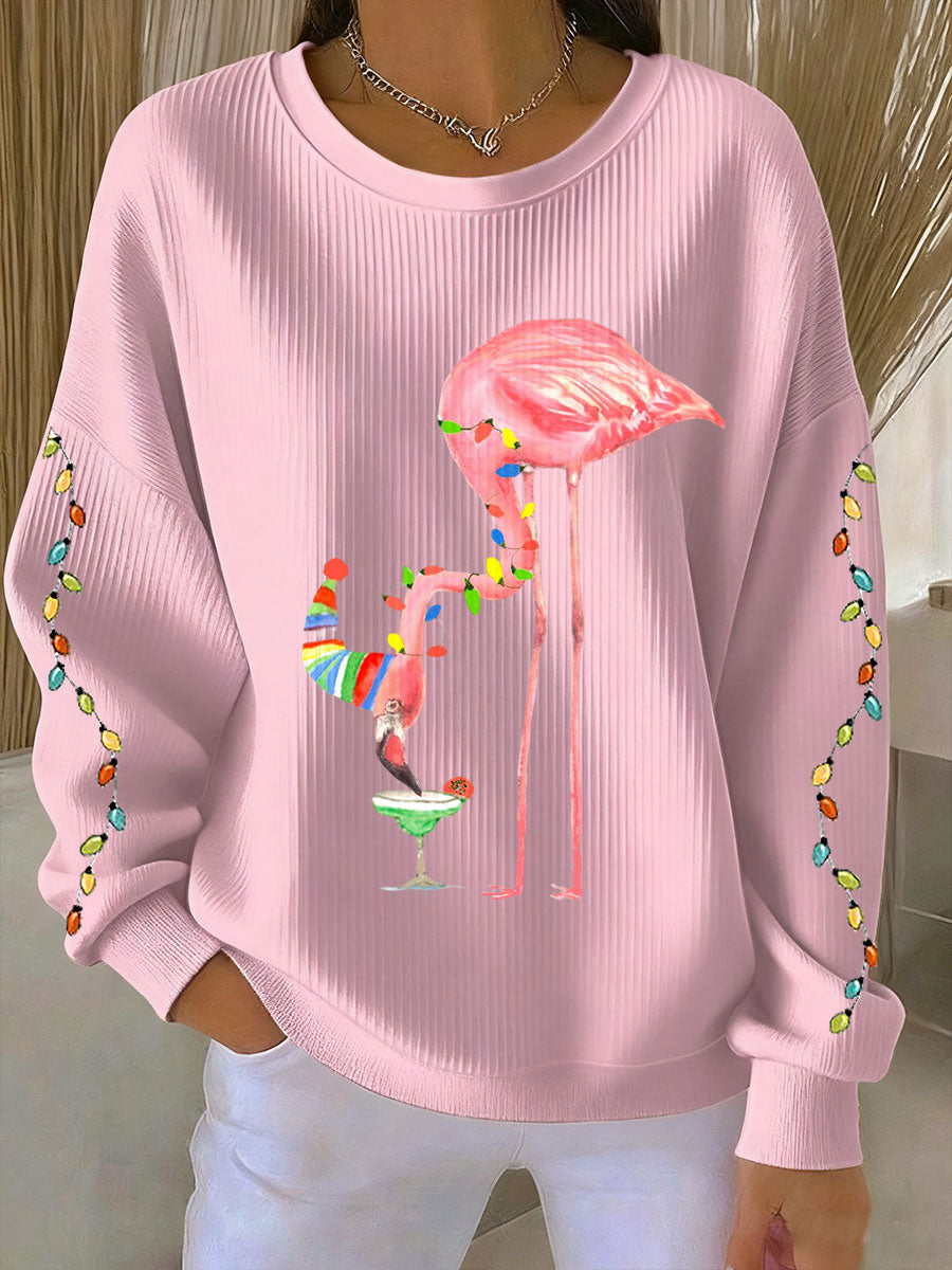 Women's Casual Christmas Flame Bird Sweatshirt