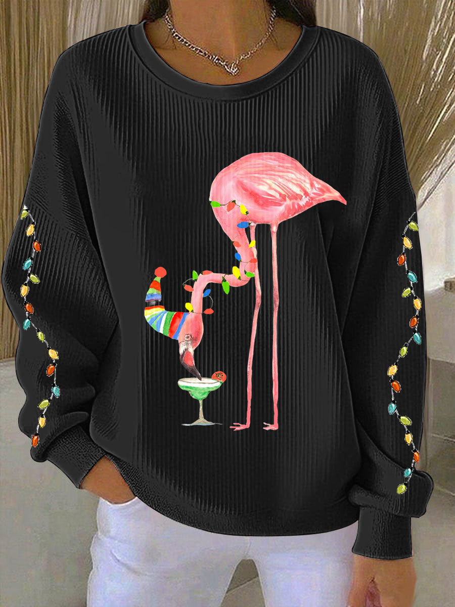 Women's Casual Christmas Flame Bird Sweatshirt